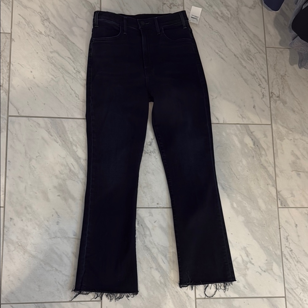 MOTHER Dark blue Hustler ankle Fray Jeans